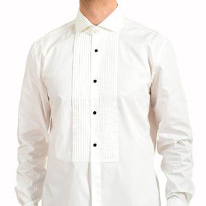 Hugo Boss Men's "Jarred" White Slim Fit Tuxedo Dress Shirt